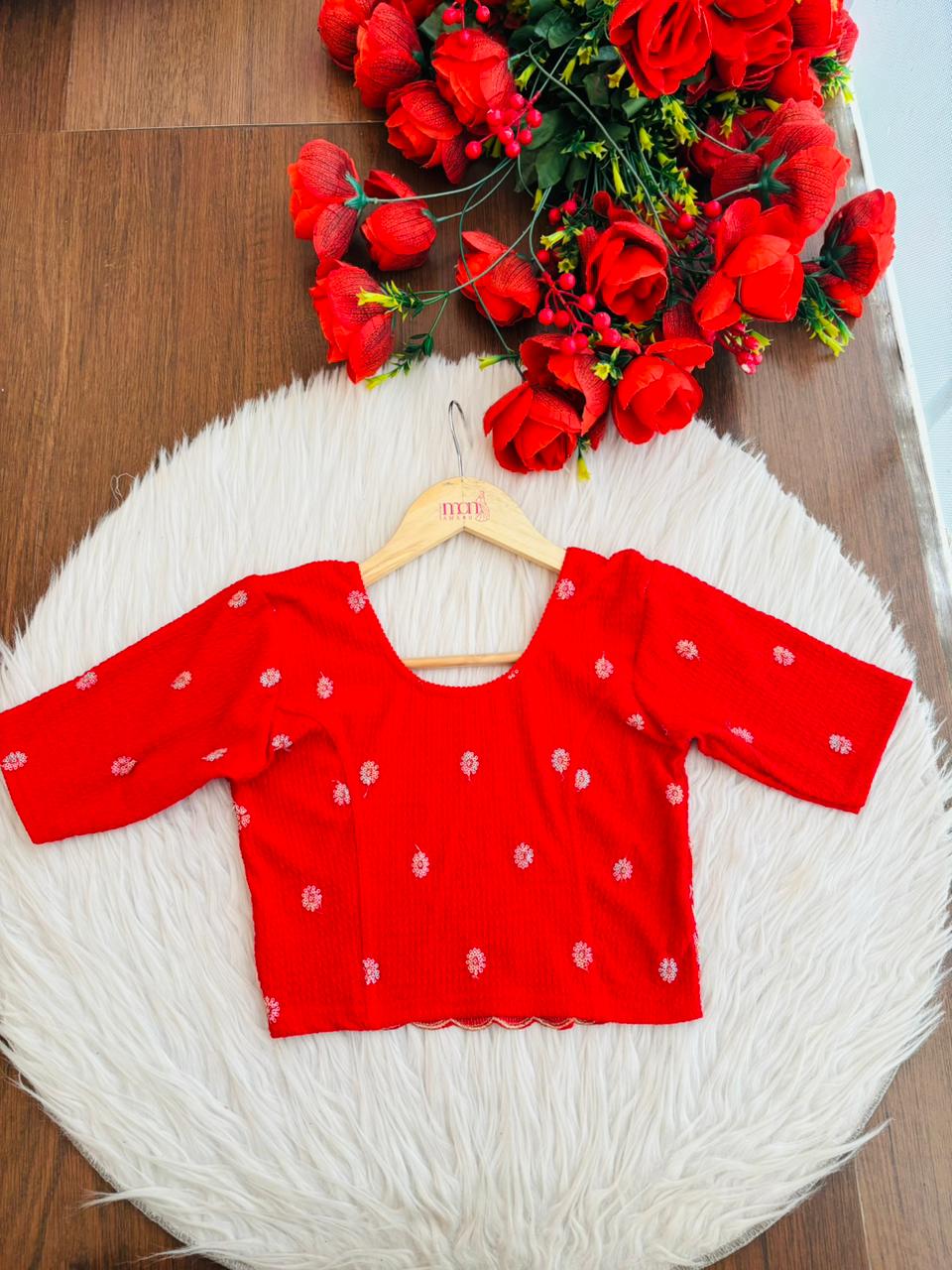 Finest of fine- Floral Stretchable Knitted Blouse