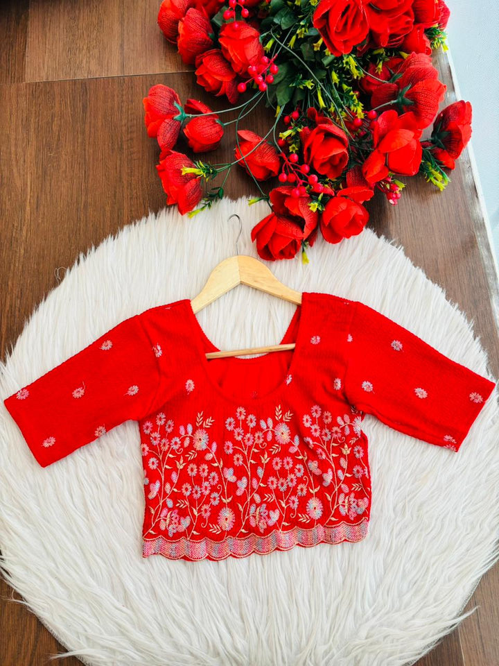 Finest of fine- Floral Stretchable Knitted Blouse