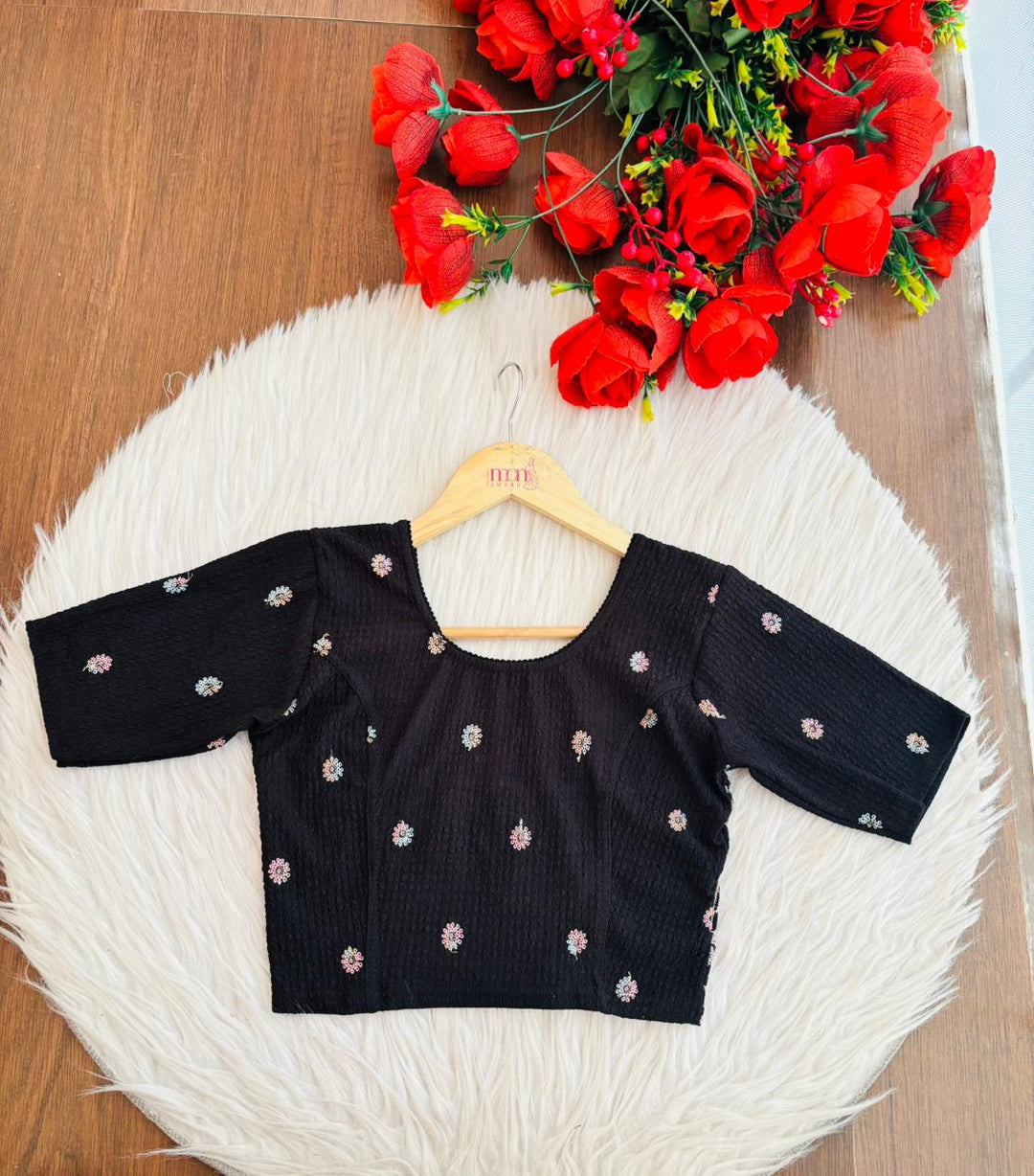Finest of fine- Floral Stretchable Knitted Blouse