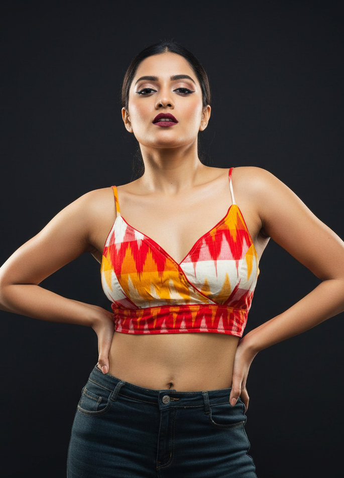 Style In Sunny Days-Ikkat Blouse