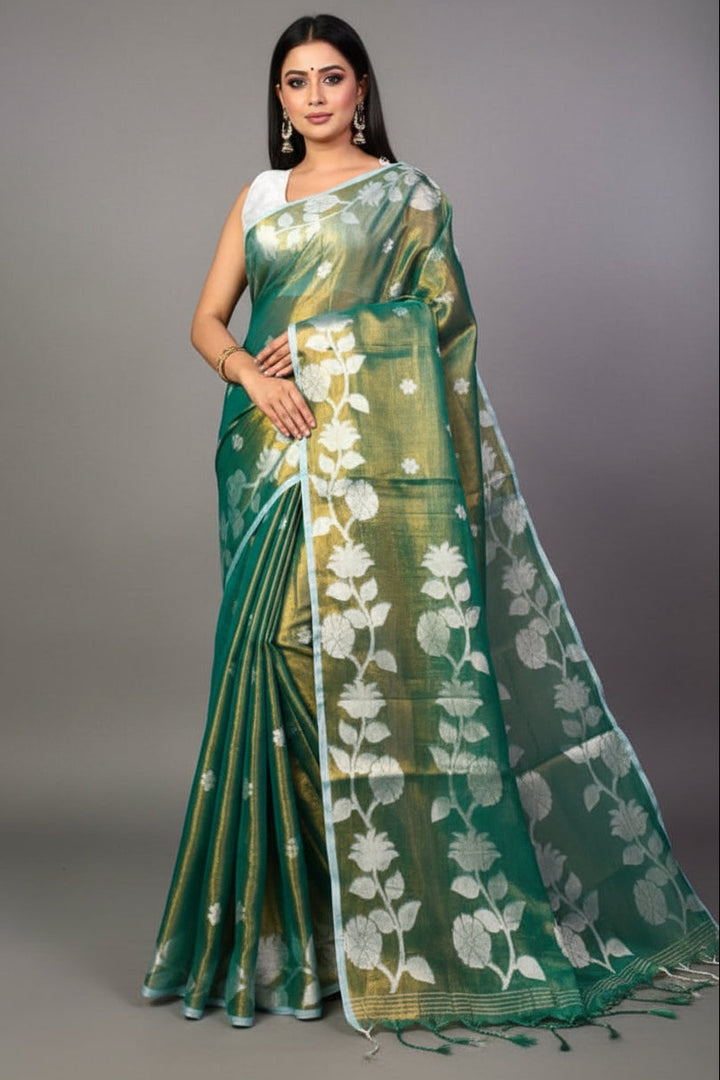 Shyamoli Floral Weave Tissue Saree