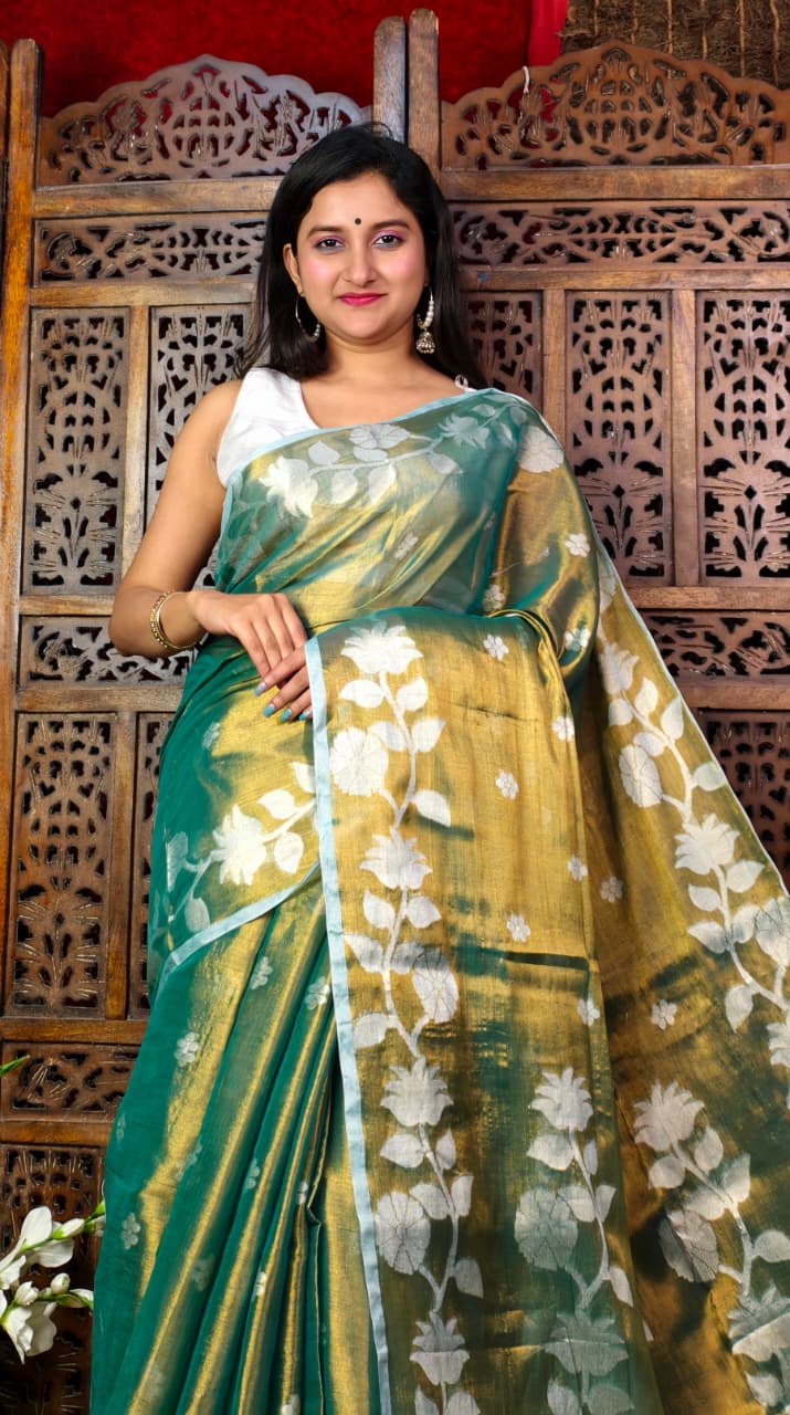 Shyamoli Floral Weave Tissue Saree