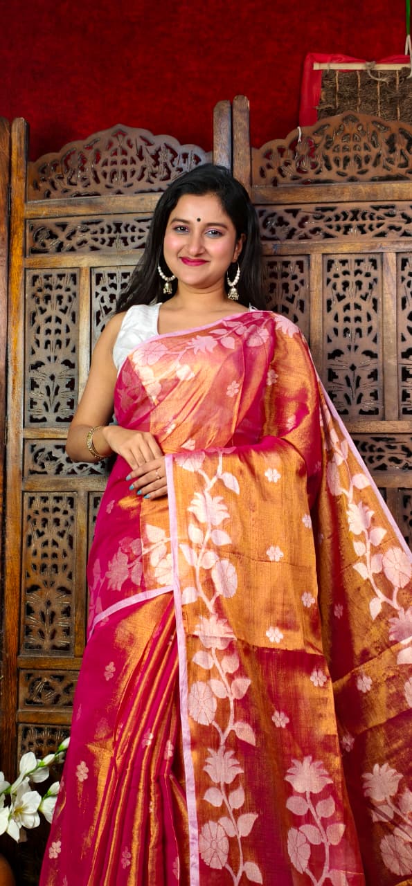 Shyamoli Floral Weave Tissue Saree