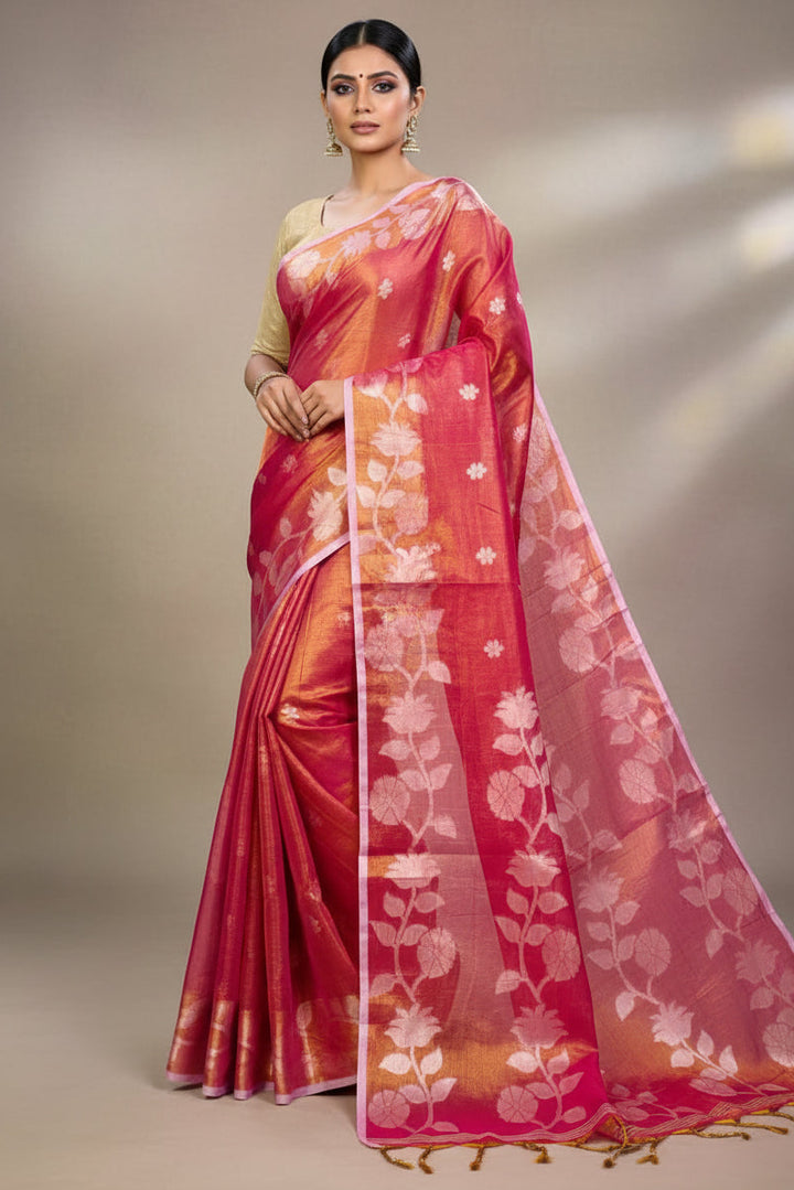 Shyamoli Floral Weave Tissue Saree