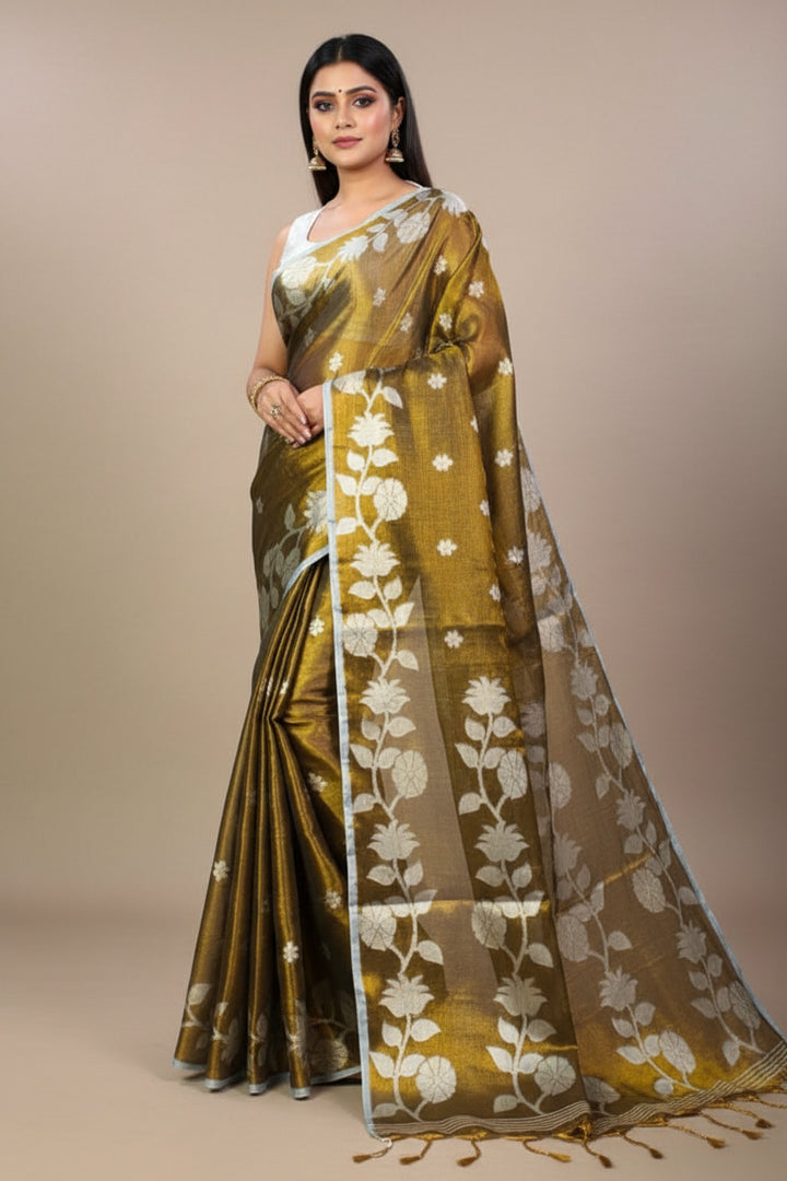 Shyamoli Floral Weave Tissue Saree