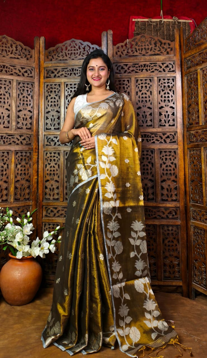 Shyamoli Floral Weave Tissue Saree