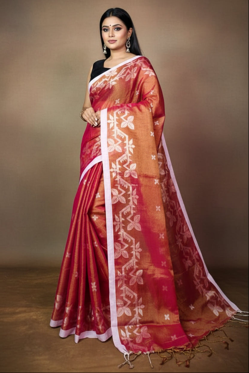 Rajat Pushpika Weave Tissue Saree