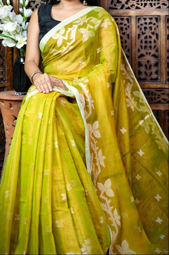 Rajat Pushpika Weave Tissue Saree