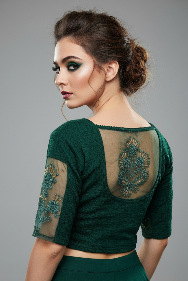 Heritage Glow-Stretchable Knitted Blouse