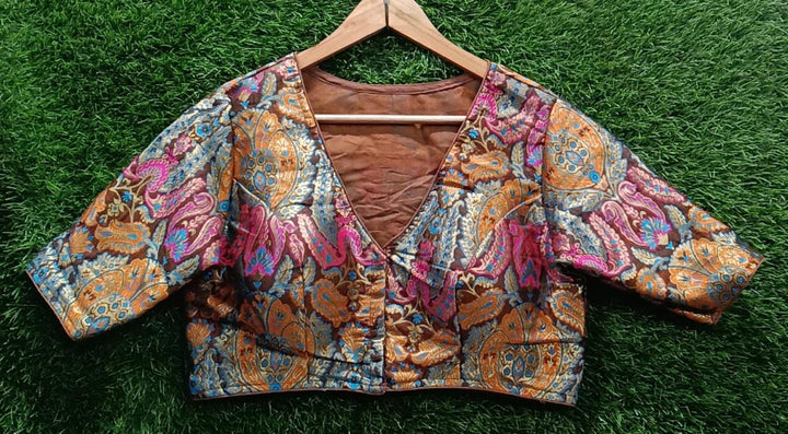 Colorful Dreams- Katan Silk Banarasi Blouse