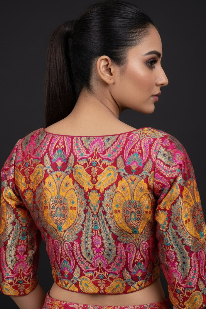 Colorful Dreams- Katan Silk Banarasi Blouse