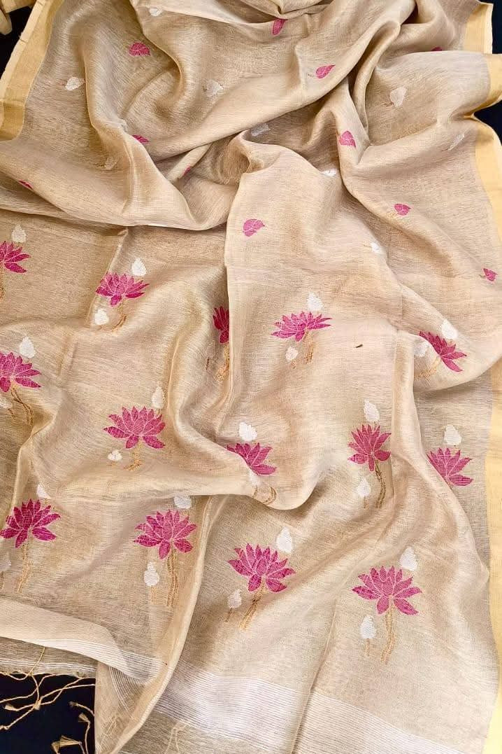 Swapna Ranga Tissue Linen Jamdani Saree