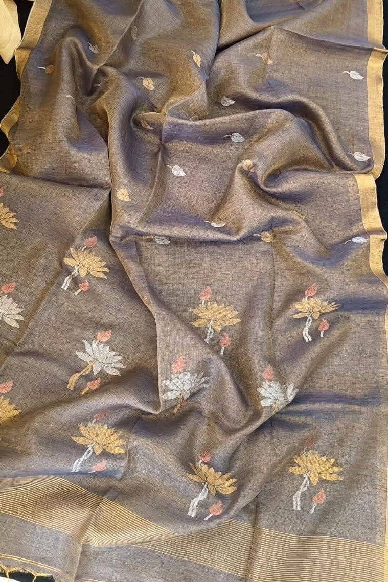 Swapna Ranga Tissue Linen Jamdani Saree