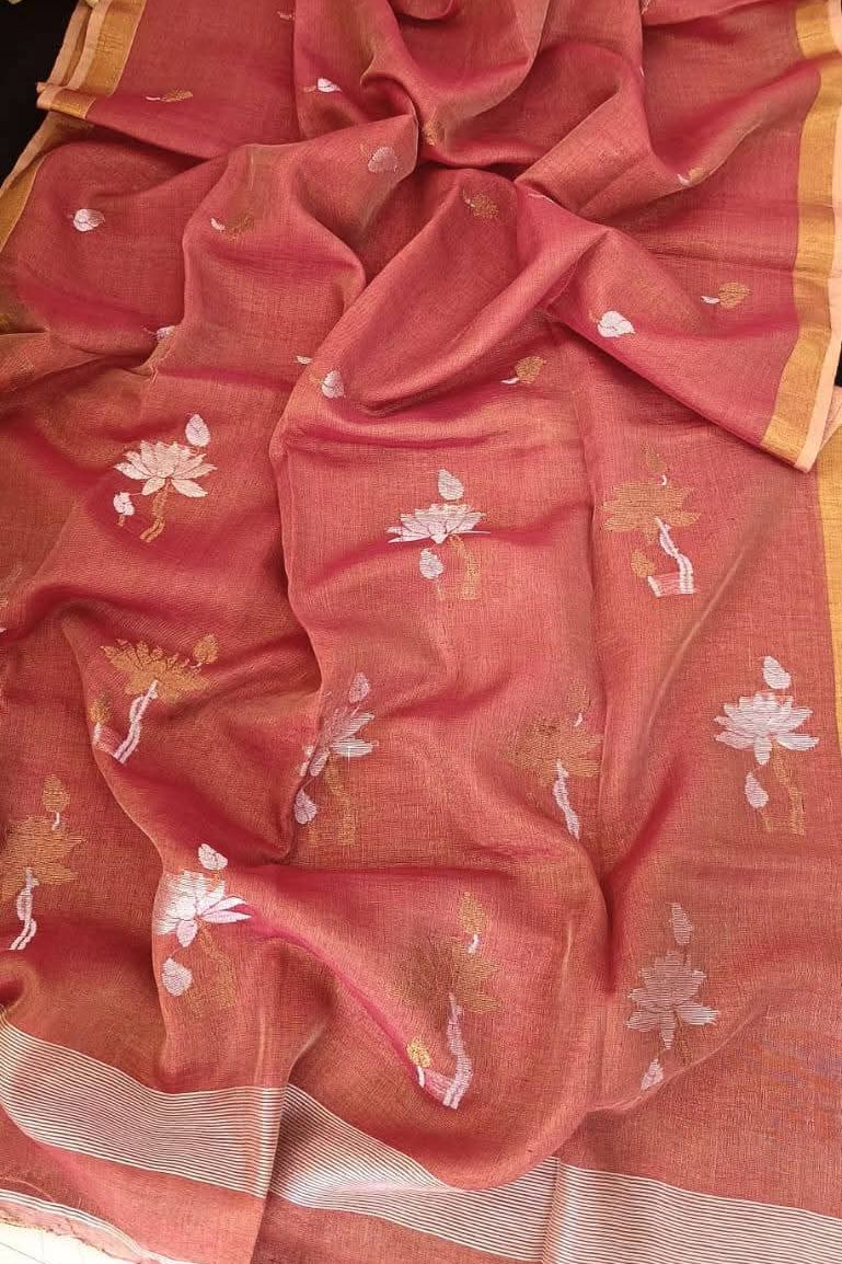 Swapna Ranga Tissue Linen Jamdani Saree
