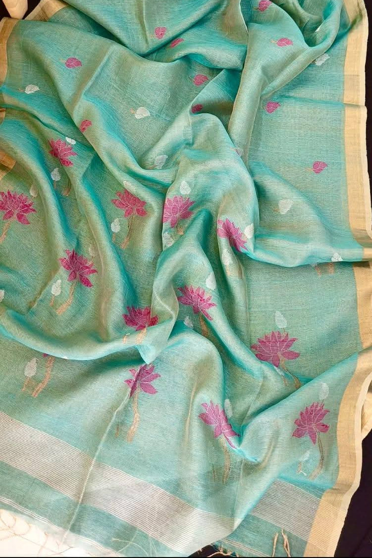 Swapna Ranga Tissue Linen Jamdani Saree