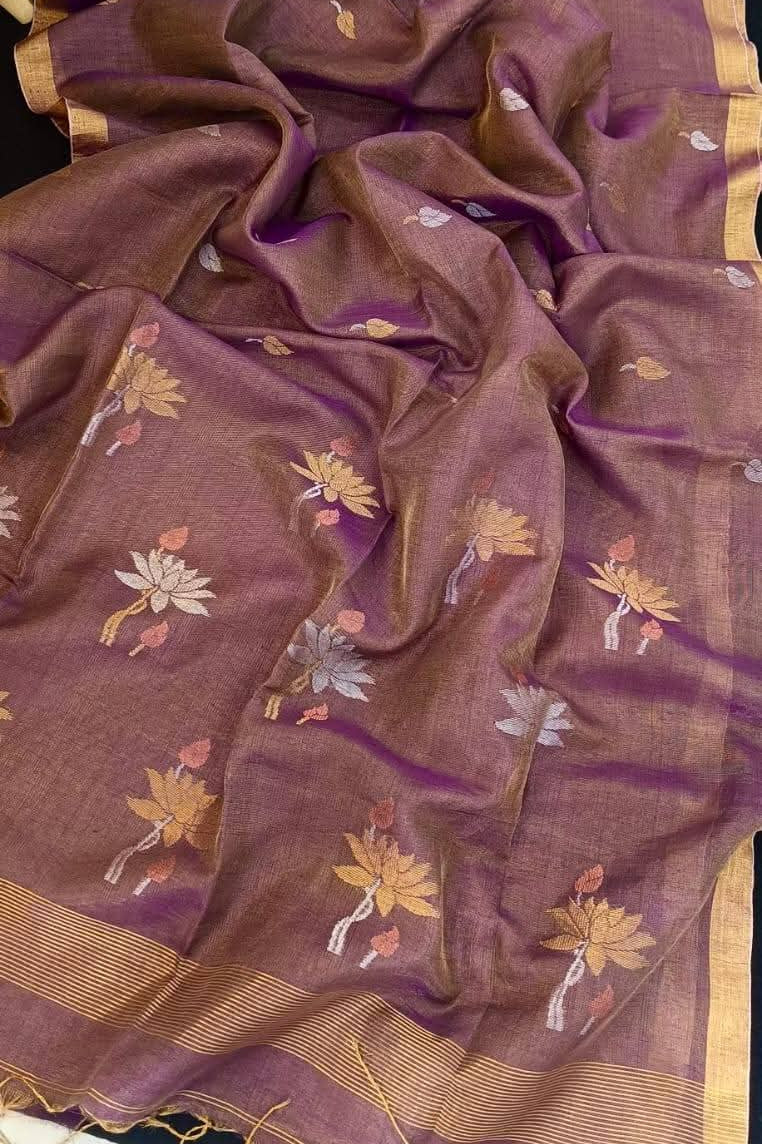 Swapna Ranga Tissue Linen Jamdani Saree