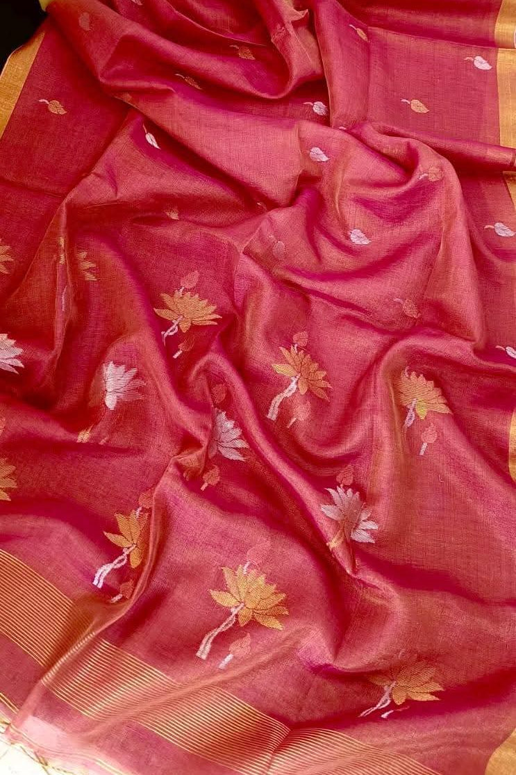 Swapna Ranga Tissue Linen Jamdani Saree