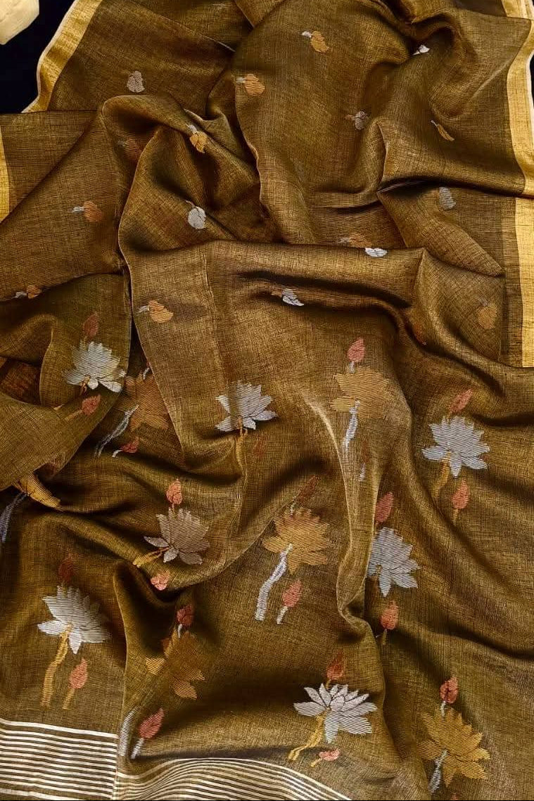 Swapna Ranga Tissue Linen Jamdani Saree