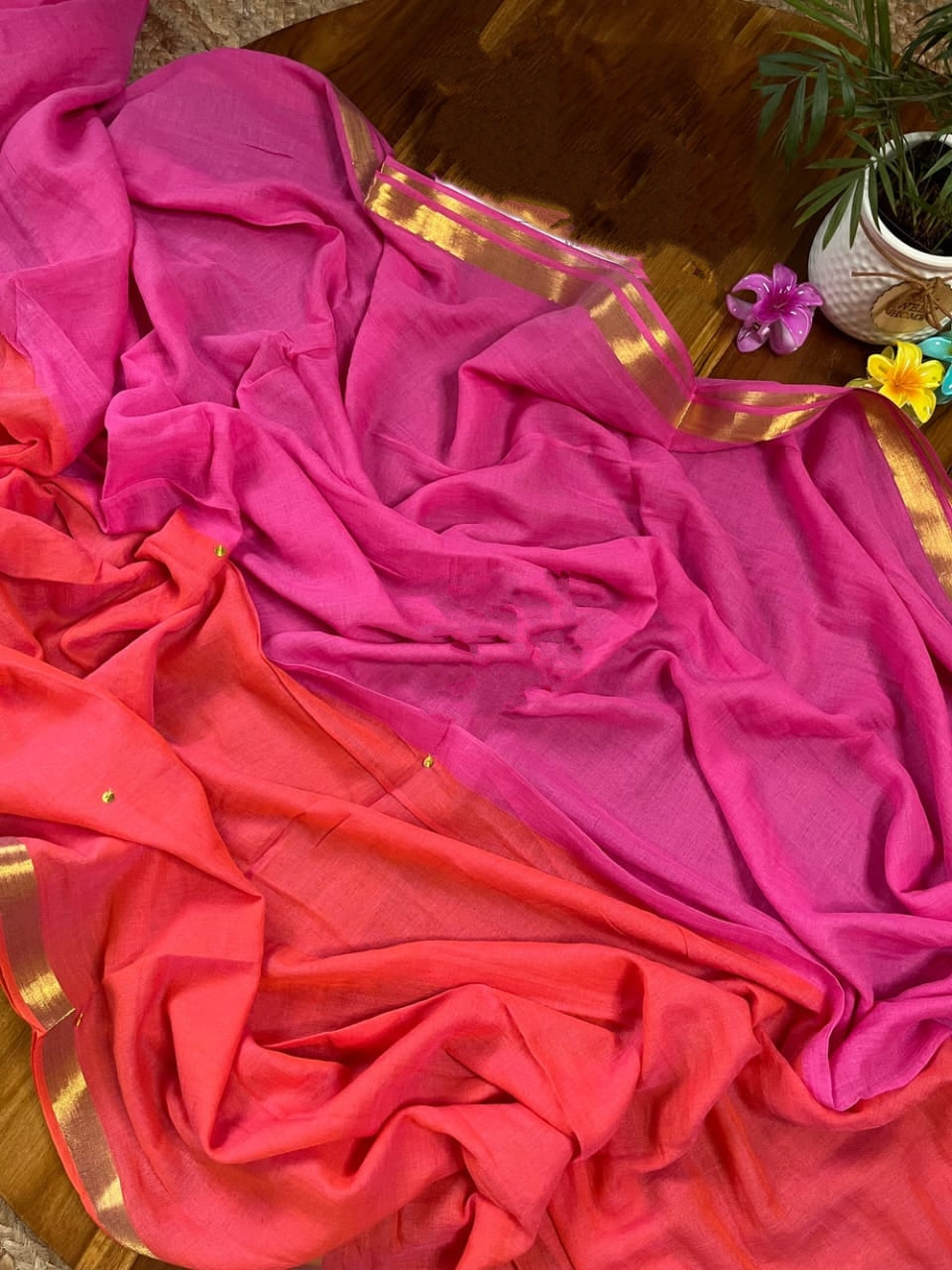 Golapi Abha Mul Cotton Saree