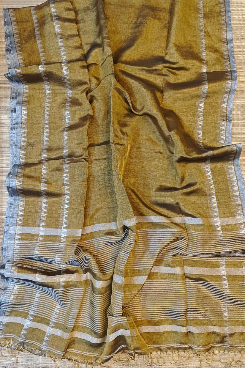 Blush Harmony Tissue Linen Saree
