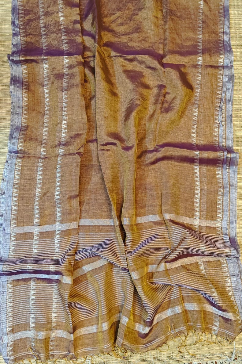 Blush Harmony Tissue Linen Saree