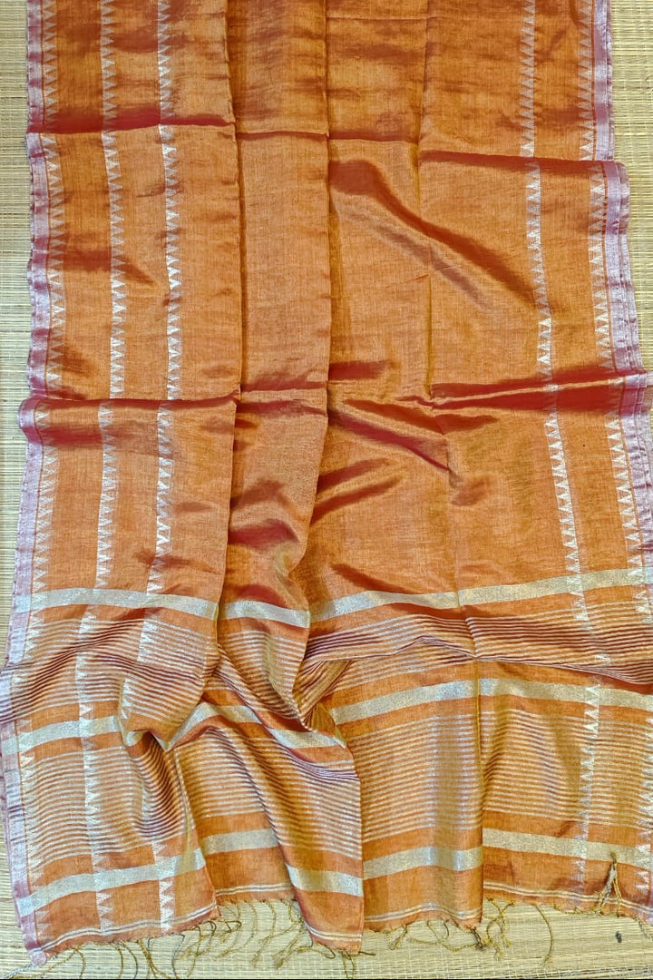Blush Harmony Tissue Linen Saree