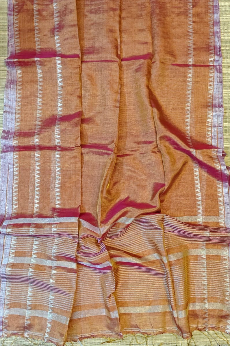 Blush Harmony Tissue Linen Saree