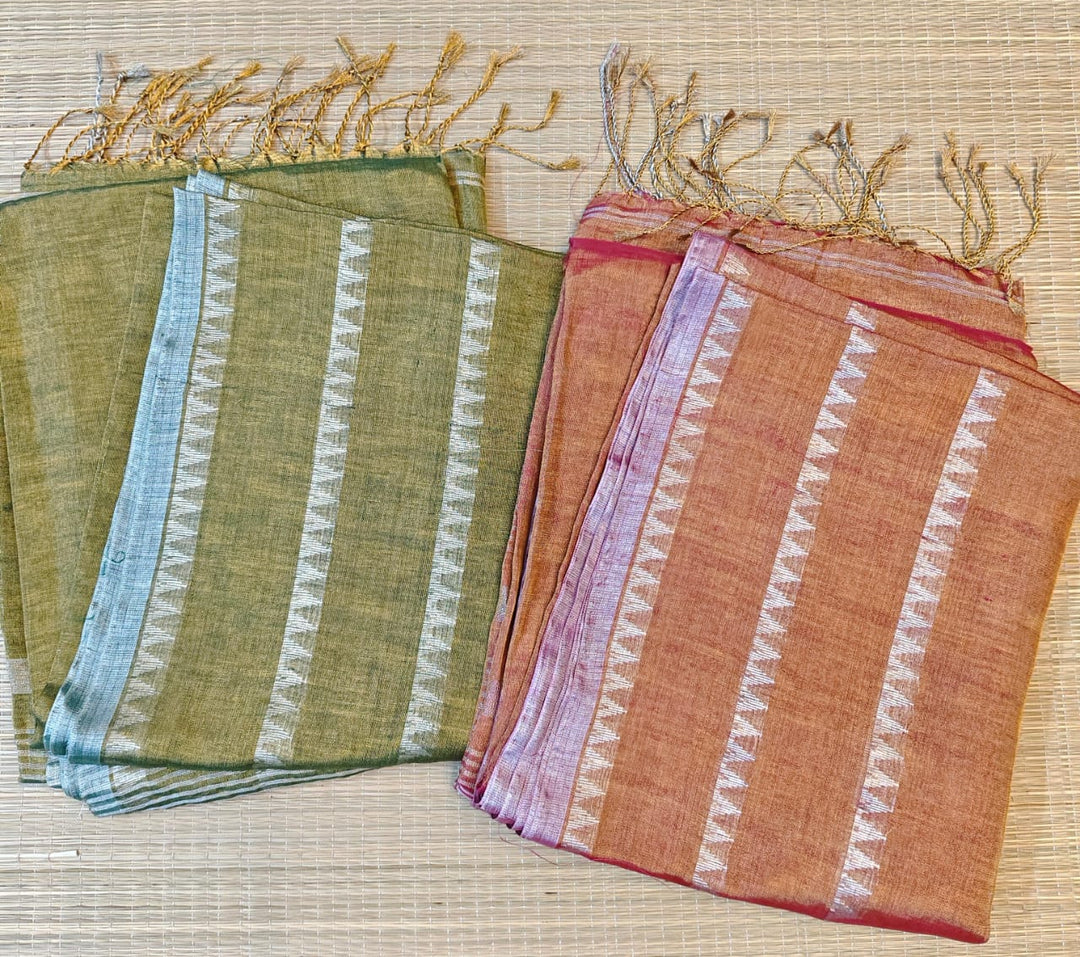 Blush Harmony Tissue Linen Saree