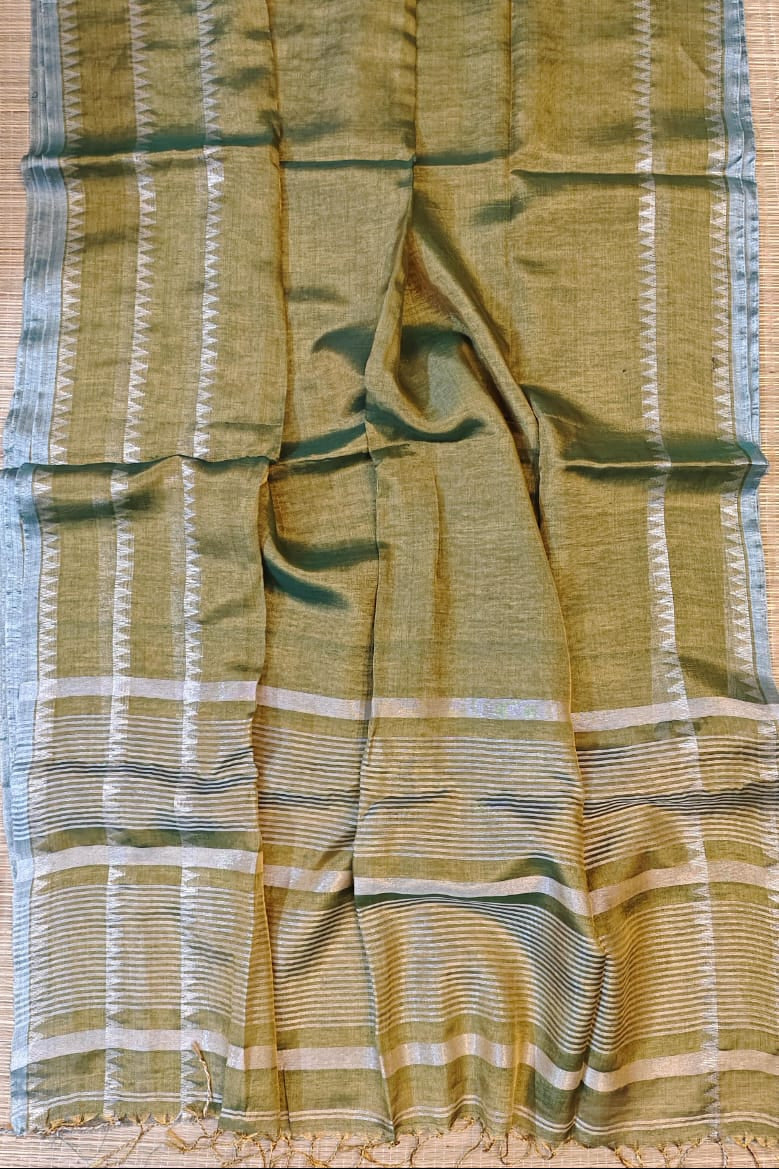 Blush Harmony Tissue Linen Saree