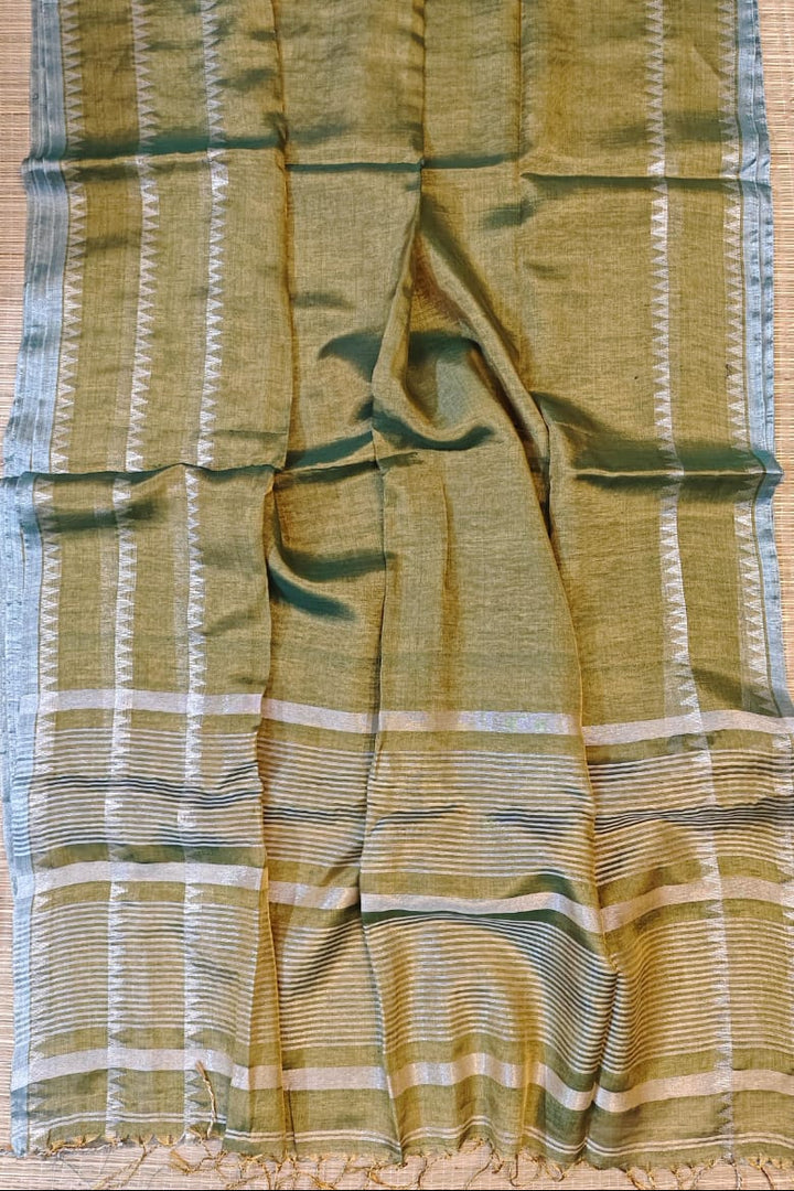 Blush Harmony Tissue Linen Saree