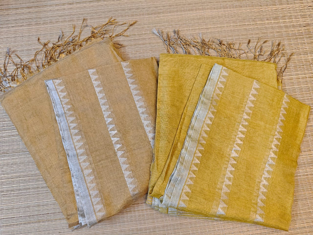 Blush Harmony Tissue Linen Saree
