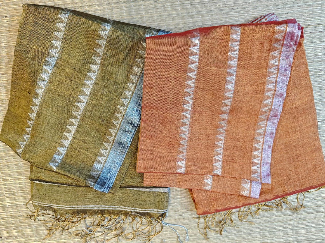 Blush Harmony Tissue Linen Saree
