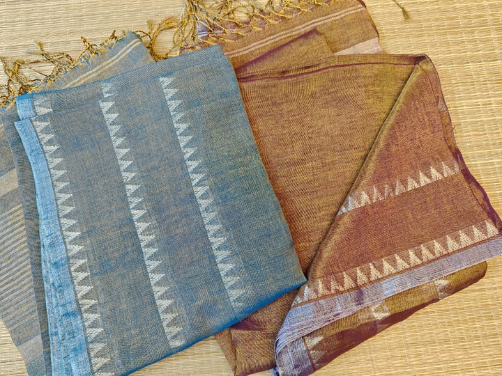 Blush Harmony Tissue Linen Saree