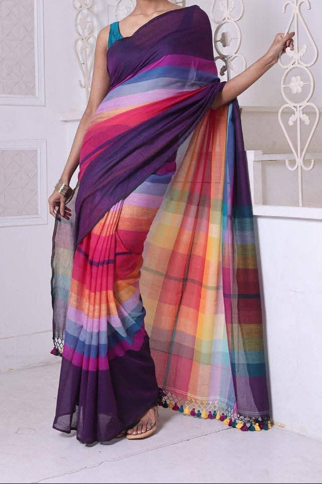 Bahuranga Mul Cotton Saree