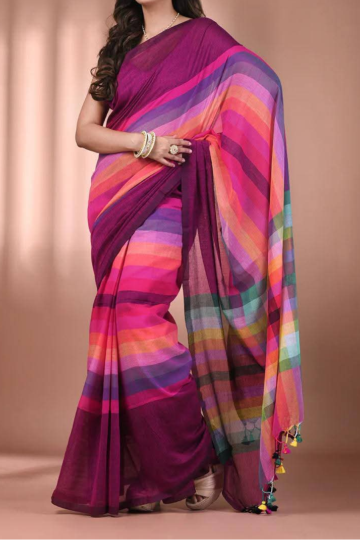 Bahuranga Mul Cotton Saree
