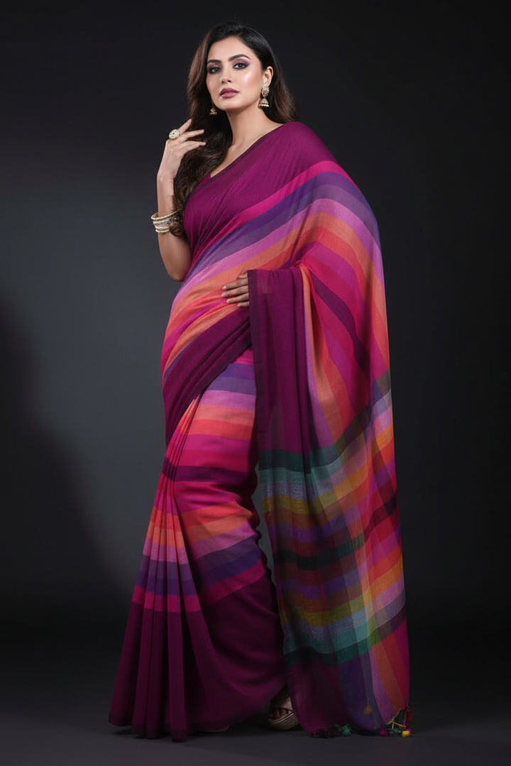 Bahuranga Mul Cotton Saree