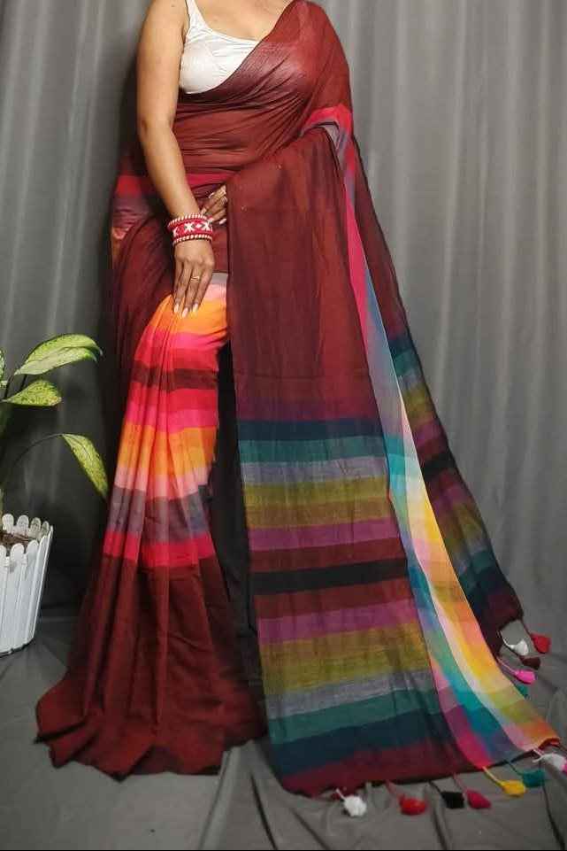 Bahuranga Mul Cotton Saree