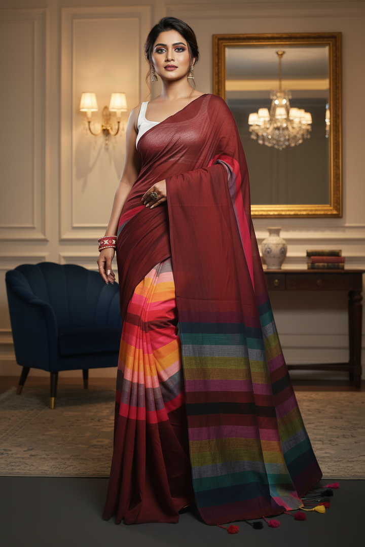 Bahuranga Mul Cotton Saree