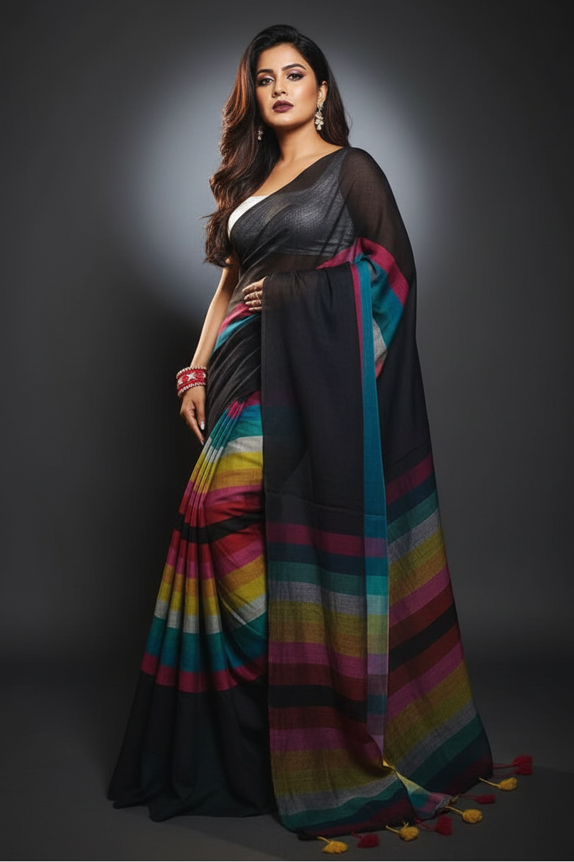 Bahuranga Mul Cotton Saree