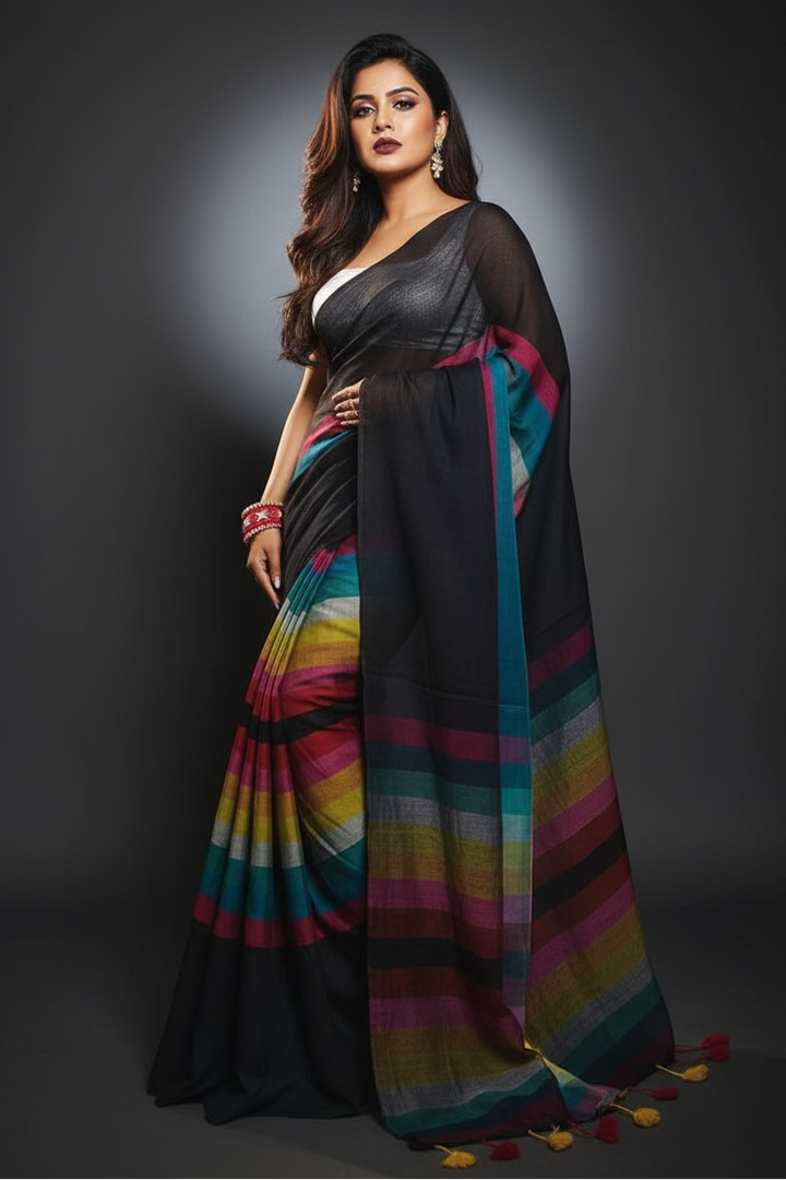 Bahuranga Mul Cotton Saree