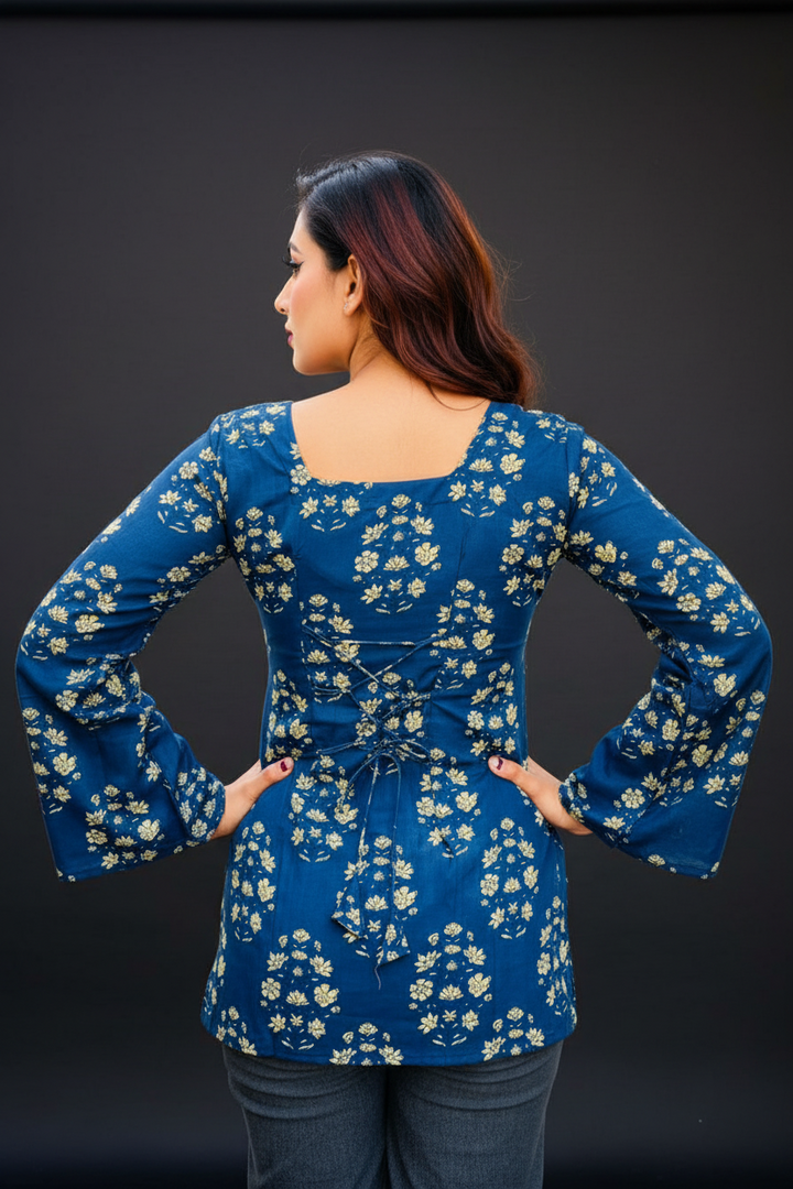 Classy Blue -Pure Cotton Kurti