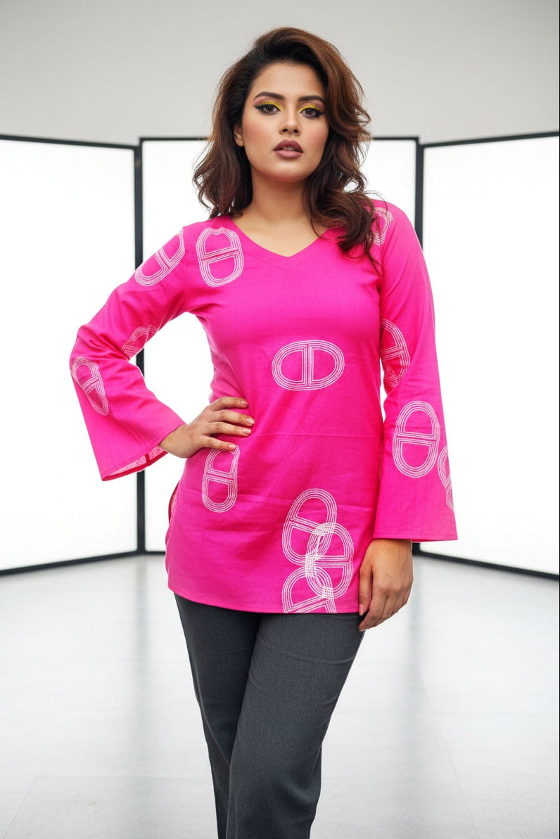 Bold Pink-Pure Cotton Kurti
