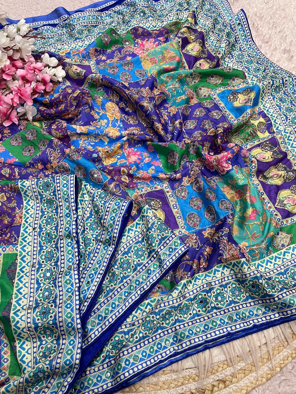 Dusk Radiance Chinnon Silk Saree
