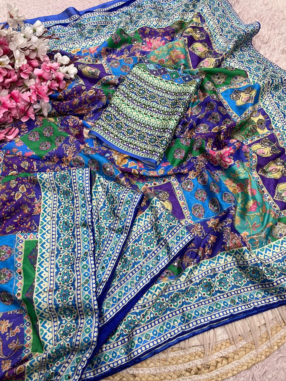 Dusk Radiance Chinnon Silk Saree