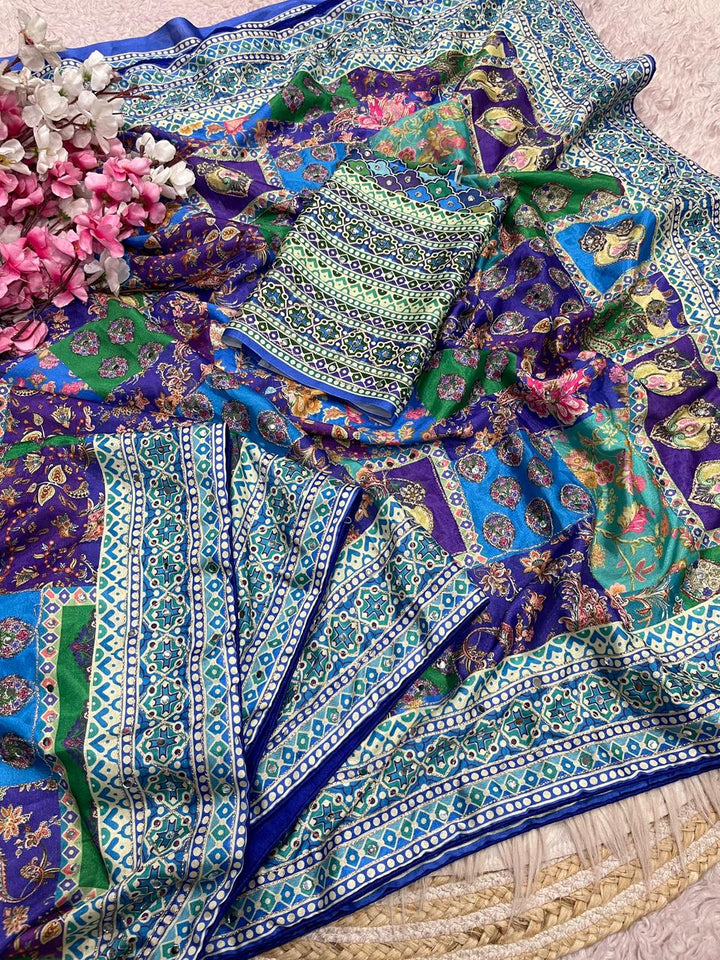 Dusk Radiance Chinnon Silk Saree