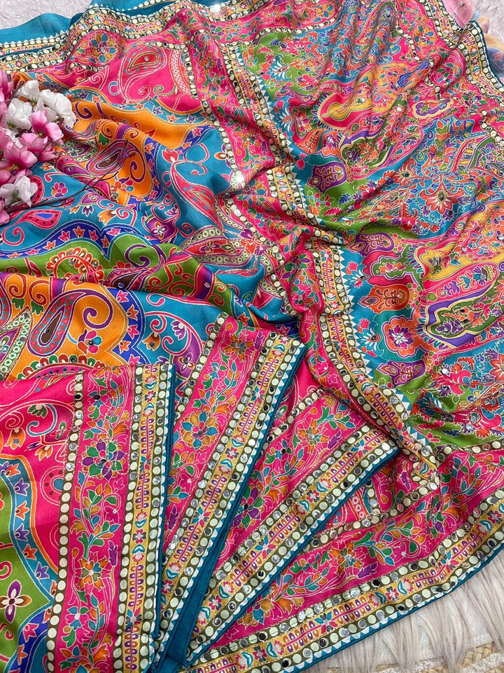 Dusk Radiance Chinnon Silk Saree