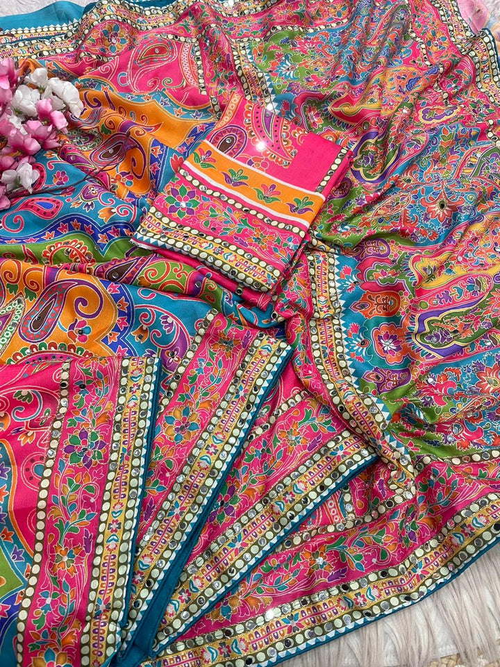 Dusk Radiance Chinnon Silk Saree