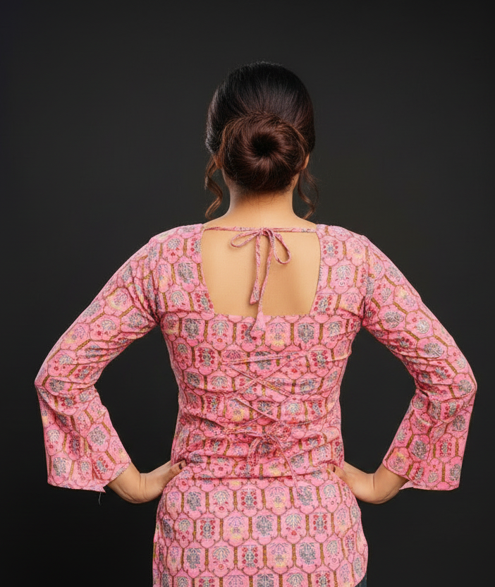 Light Pink Aura-Pure Cotton Kurti