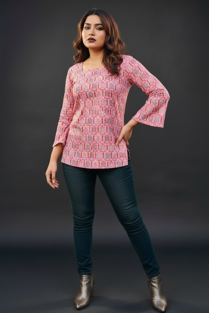 Light Pink Aura-Pure Cotton Kurti