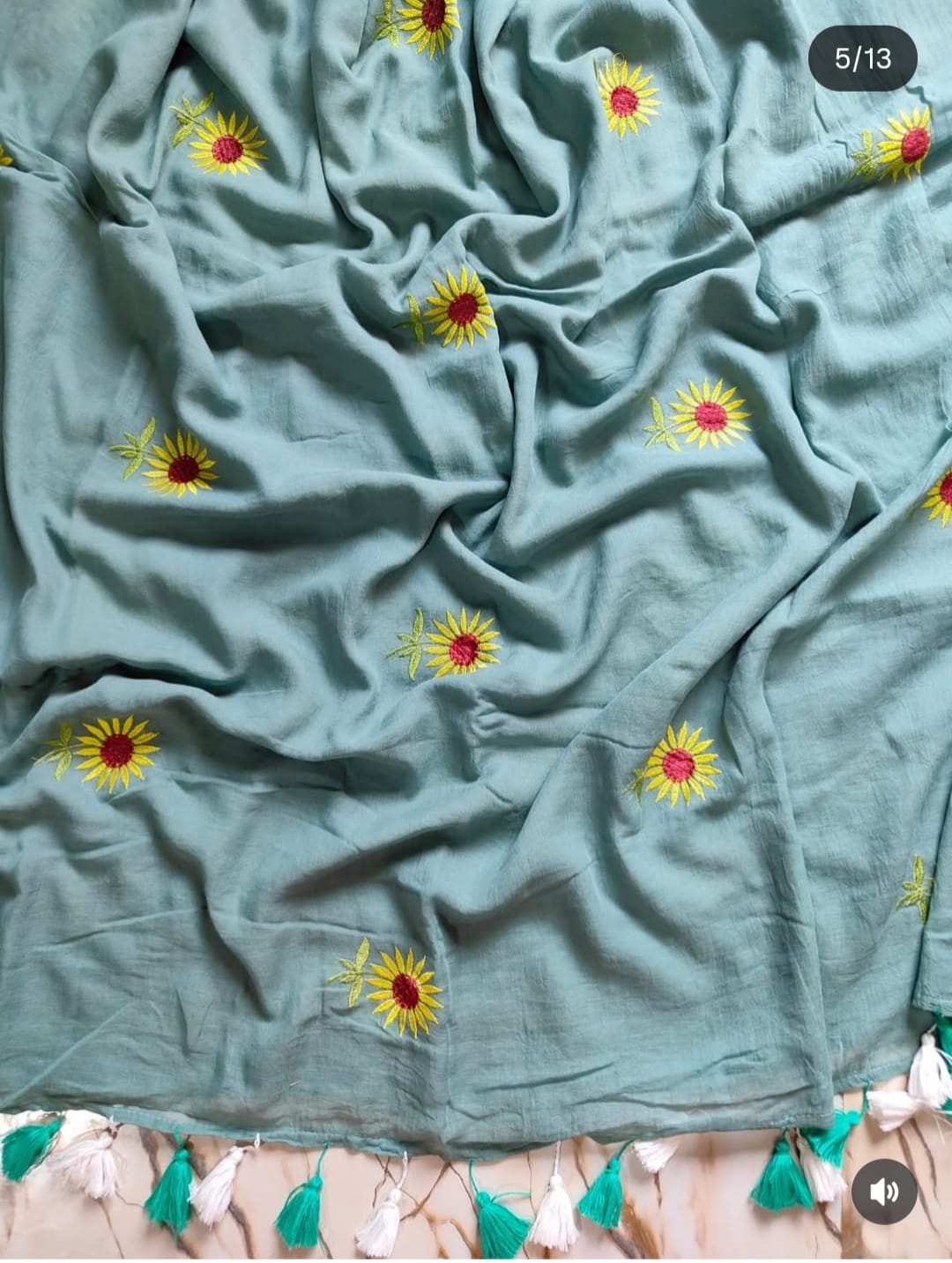 Sunflower Bloom  Mul Cotton Saree